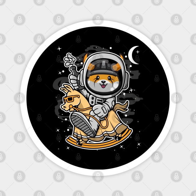 Astronaut Horse Floki Inu Coin To The Moon Floki Army Crypto Token Cryptocurrency Blockchain Wallet Birthday Gift For Men Women Kids Magnet by Thingking About